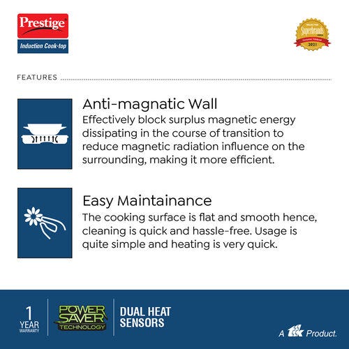 Prestige PIC 1.0 V2 1900 Watts Indian Menu Options Induction Cooktop