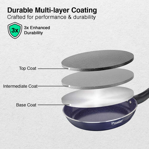 Prestige Ceraglide Ceramic Coated 26 cm Non-Stick Fry Pan | Consumes Less Oil | Preferred For High Heating & Even Heating | Stain-Resistant | Gas & Induction Compatible | No Harmful Chemicals