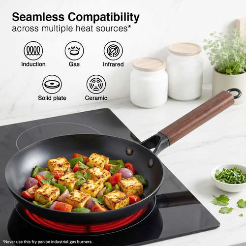 Prestige Castlite Nitride Cast Iron Fry Pan | Lightweight, High Heat Retention & Rust-Proof | Gas & Induction Compatible | Low-Oil Cooking | Stay-Cool Handle | Chemical-Free | 15Y Warranty