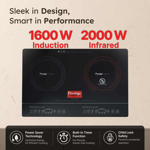 Prestige Electro Duo Infrared and Induction Combi Cooktop