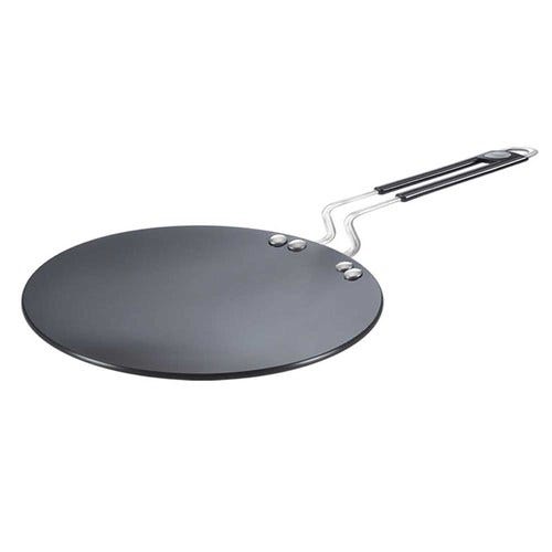 Prestige Hard Anodised Plus Roti Tawa (Black) | Gas and Induction Compatible | Thick Body | Perma Cool Handle