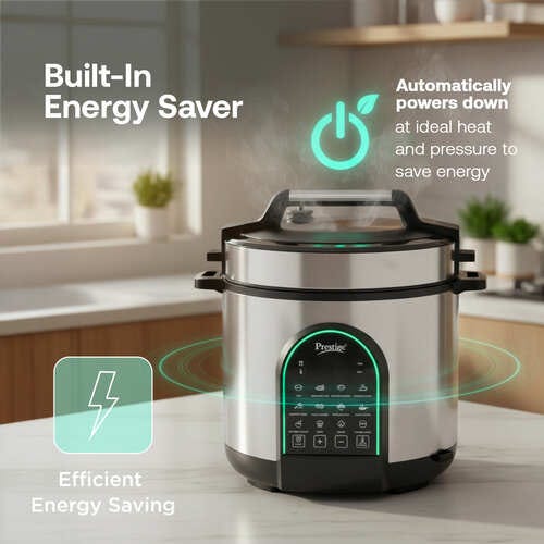 Prestige 6.0L Smart Cook Electric Cooker| 11 Pre-Set Indian Menu| Low Energy Consumption| Stainless Steel Bowl