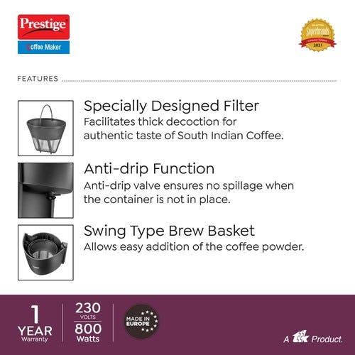 Prestige PCMD 5.0 Coffee Maker 800 W,1.2L