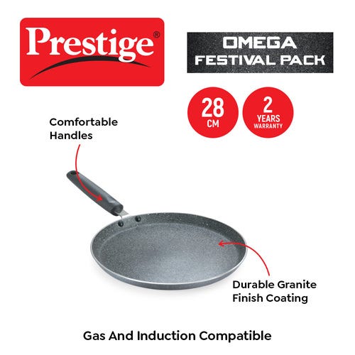 PRESTIGE OMEGA GREY GRANITE ALUMINIUM NON-STICK COOKWARE 3 PCS FESTIVAL PACK
