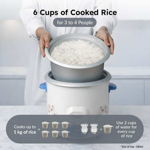 Prestige Atlas Delight Electric Rice Cooker (1.8 L, Blue)