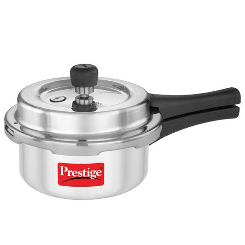 Prestige Popular Svachh Virgin Aluminium Spillage Control Pressure Cooker (Silver) 2 L