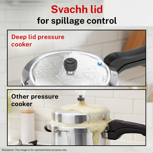 Prestige Svachh Aluminium Anti Bulge Gas and Induction Compatible Pressure Cooker, 3 L (Silver)