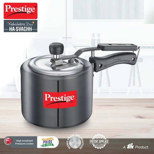 PRESTIGE NAKSHATRA DUO PLUS SVACHH HARD ANODISED ALUMINIUM PRESSURE COOKER 2.0 L