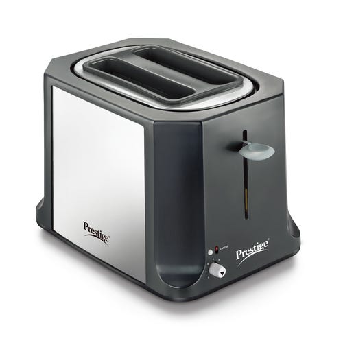 Prestige Slice Pop-up Toaster 750W | Elegant Stainless Steel Finish | Cancel Function & High Lift Lever | Black & Silver