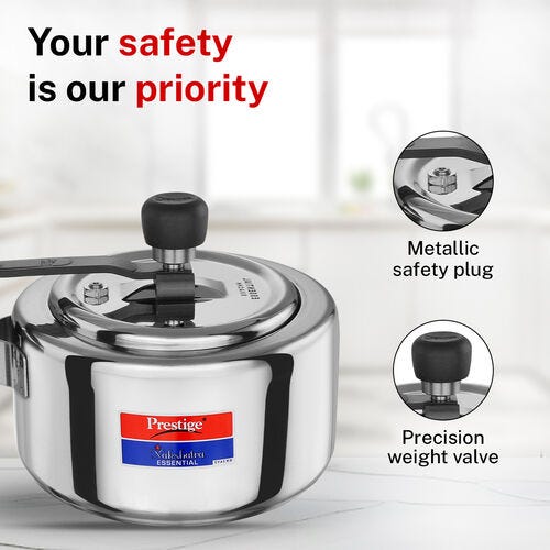 Prestige Nakshatra Essential Svachh Stainless Steel Pressure Cooker 2.0 L