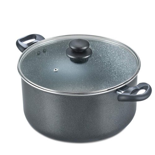 Prestige Omega Deluxe Granite Non-stick Stock Pot, (Black)
