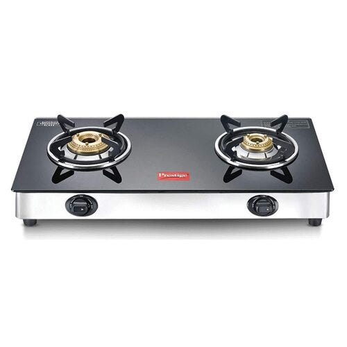 Prestige Marvel Plus Manual Stainless Steel Gas Stove, Black
