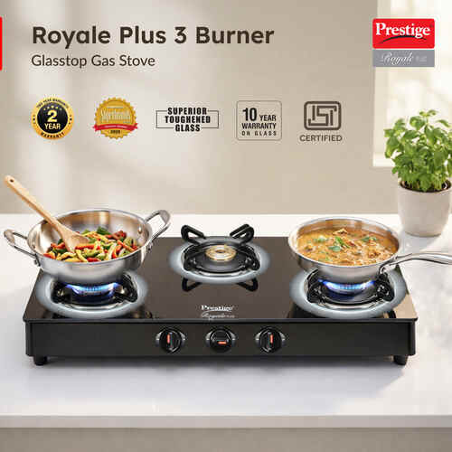 Prestige Royale Plus GT 03 Toughened Black Glass Top