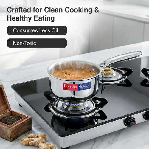 Prestige 14cm/1.1L Tri-Ply Stainless Steel Splendid Sauce Pan with Lid