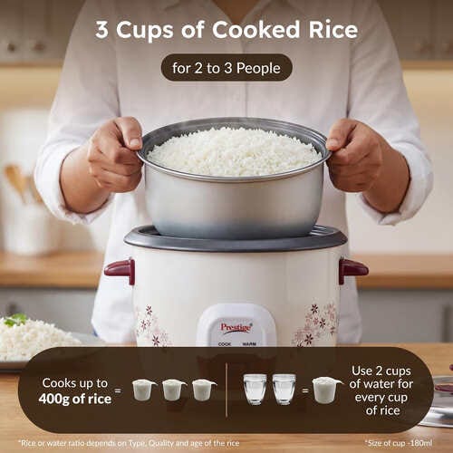 Prestige PRWO 1Liters Red Colour Rice Cooker