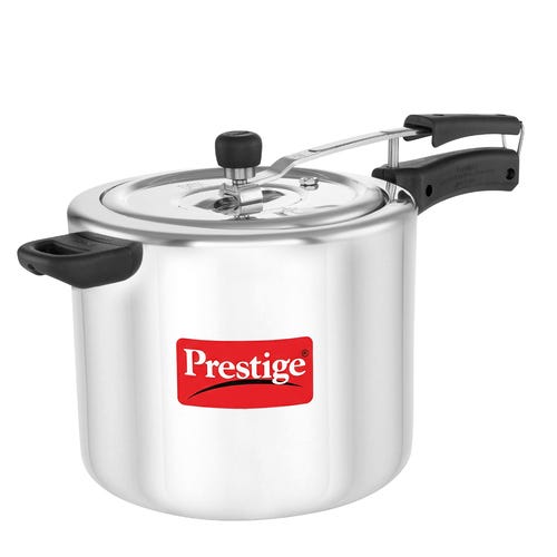 Prestige Nakshatra Plus Svachh Aluminium Inner Lid Pressure Cooker with Unique Deep Lid for Spillage Control, Silver