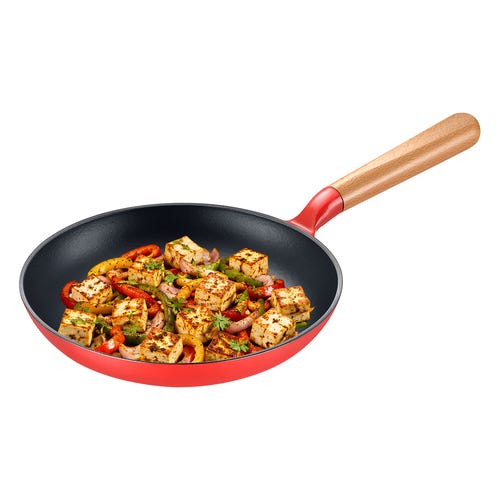 Prestige Castlite Enamel Coated Cast Iron Fry Pan | Lightweight, High Heat Retention | Enamel Coated | Gas & Induction Compatible|Low-Oil Cooking|Stay-Cool Handle | Easy Clean |15Y Warranty
