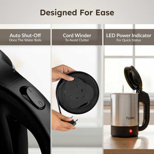 Prestige Electic Travel Kettle 0.5 L V2 (0.5 L with Concealed Element)