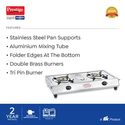 Prestige Agni Classic Stainless Steel Gas Stove