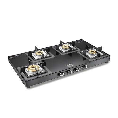Prestige Vectra Gas Table | Powder Coated Body | Glass Top with Brass Burners 4 Burners