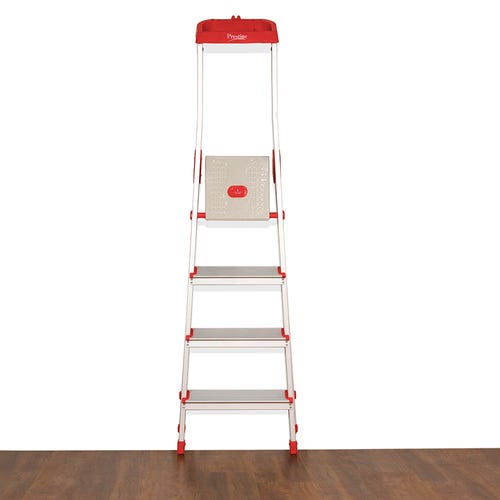 Prestige CleanHome PCIL 4 Steps Household Ladder (Orange, Silver)