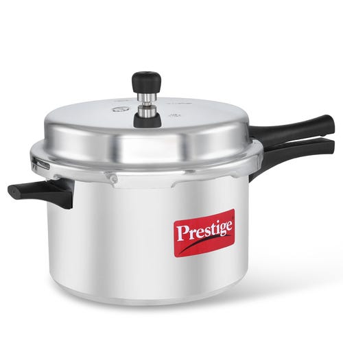 Prestige Popular Virgin Aluminium Precision Weight Valve Pressure Cooker, (Silver) 8.5 L
