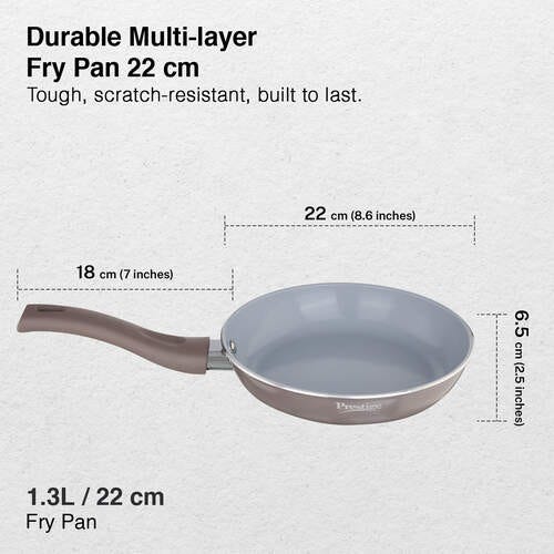 Prestige Ceraglide Duo Ceramic Coating Non Stick Aluminium Cookware Fry Pan Dia 22 cm (1.3 Litre)