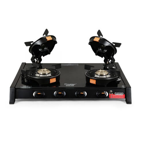 Prestige Svachh Glass Top Gas Stove with Liftable Burners 4 Burners