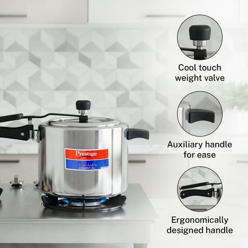 Prestige Nakshatra Essential Svachh Stainless Steel Pressure Cooker 5.0 L