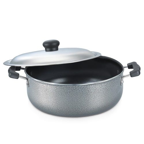 Prestige Omega Select Plus 5 Layer Non-stick Sauce Pan with Lid (Charcoal Grey)