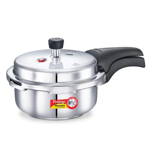 Prestige Stainless Steel Deluxe Pressure Cookers 2 Litre | Pressure Indicator | Alpha Base Induction Bottom