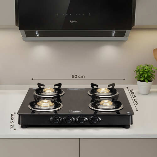 Prestige Marvel Plus Toughened Glass Top Gas Stove (4 Burners) - GTM 04 SQ PLUS
