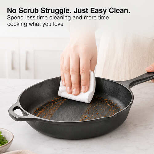 Prestige Cast Iron Fry Pan 24cm/2.6L | Ferrocast Flo | Non-Stick | Chemical Free | Preseasoned | Sturdy Handle | Healthy Eating | Gas & Induction Compatible | Lifetime Warranty