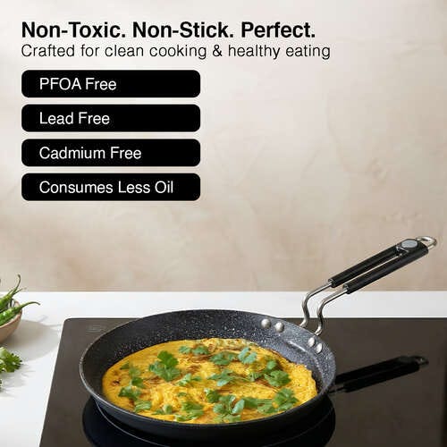 Prestige Durastone Hard Anodised 6 Layer Non-Stick Omni Tawa, 29 cm (Black)