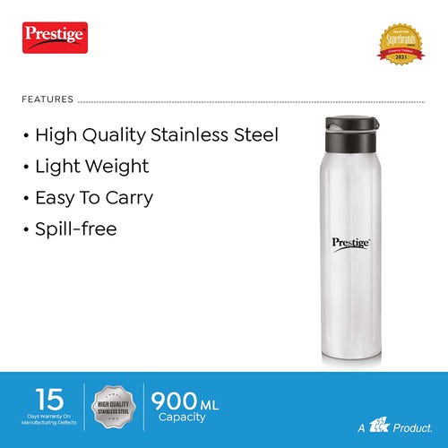 Prestige Single Walled Water Bottle PSSB 05 SS - 900 ML