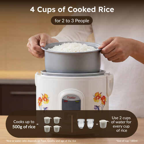 Prestige Delight Electric Rice Cooker - PRWCS 1.2 (1.2L Closed Type)