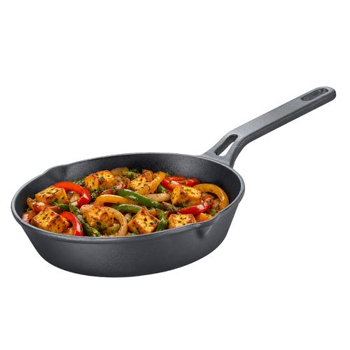 Prestige Cast Iron Fry Pan 20cm/1.5L | Neocast Flo | Non-Stick | Chemical Free | Preseasoned | Sturdy Handle | Healthy Eating | Gas & Induction Compatible | Lifetime Warranty