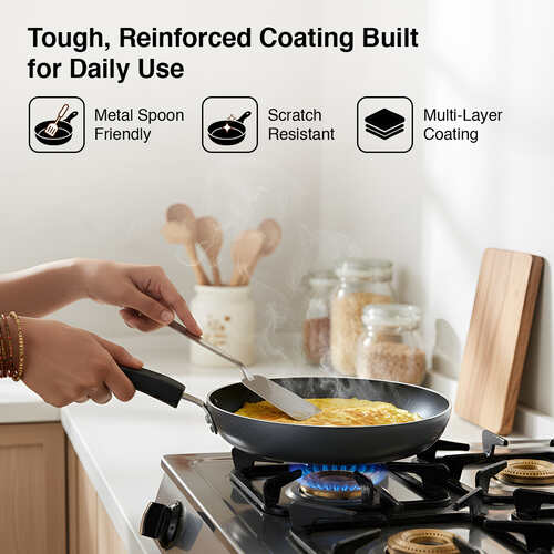 Prestige Non-stick Fry Pan 20cm | OSP IB | Gas & Induction Compatible | PFOA Free | Metal Spoon Friendly | Sturdy Handle | 1Y Warranty | ISI Certified