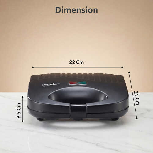 Prestige PSFSP - Spatter Coated Non-stick Sandwich Toaster with Fixed Sandwich Plate, Black