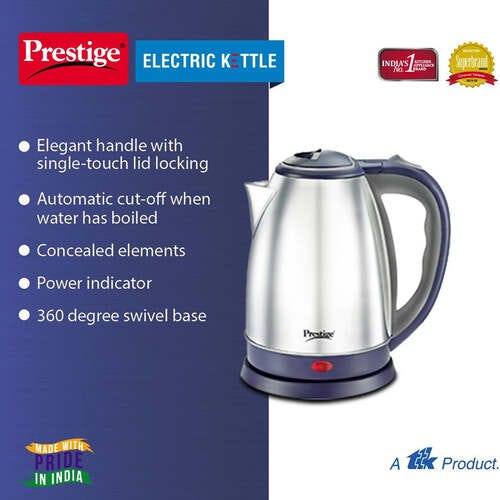 Prestige Atlas 1.8 Electric Kettle (1.8 L, Blue, Silver)