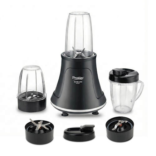 Prestige Nutri-Zen Mixer Grinder with 3 Polycarbonate Jars – Big Jar - 1000ml | Sipper Jar with Handle - 700ml | Small Jar - 700ml |Compact & Powerful Blender for Juices, Shakes & More