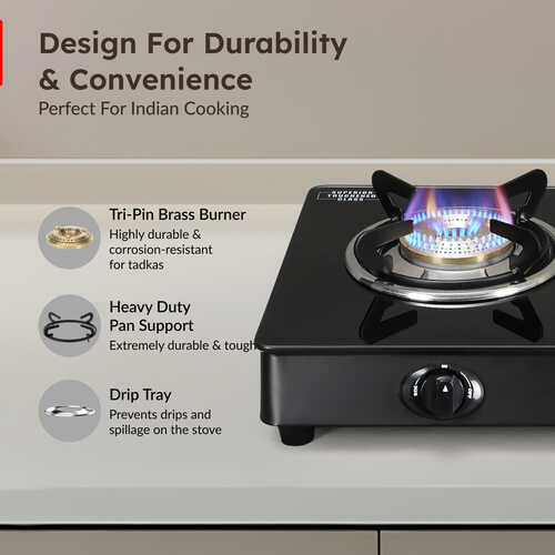 Prestige Marvel Plus Toughened Glass Top Gas Stove (2 Burners) - GTM 02-Black