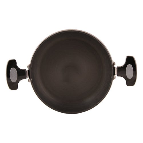 Prestige Hard Anodised Plus Saute Pan with Glass Lid, Black