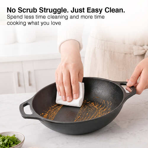 Prestige Cast Iron Kadai 20cm/1L | Neocast Flo | Non-Stick | Chemical Free | Preseasoned | Sturdy Handle | Healthy Eating | Gas & Induction Compatible | Lifetime Warranty