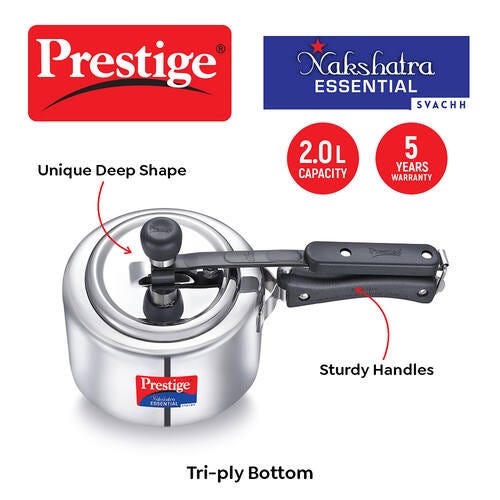 Prestige Nakshatra Essential Svachh Stainless Steel Pressure Cooker
