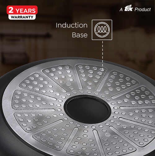 Prestige Hard Anodised Plus Gas and Induction Compatible Fry Pan, 24 cm (Black)