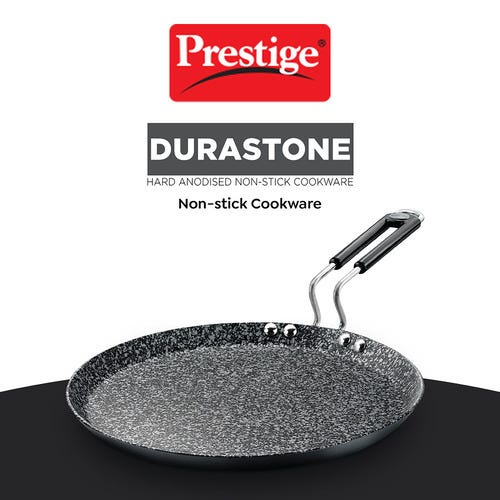 Prestige Durastone Hard Anodised 6 Layer Non-Stick Omni Tawa, (Black)