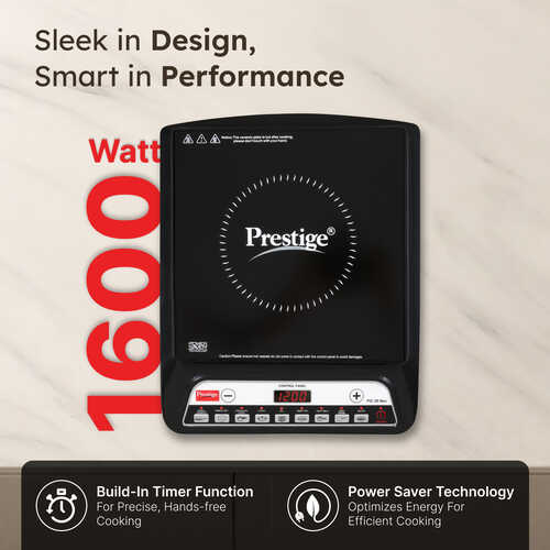 Prestige PIC 20 NEO Induction Cooktop 1600W|Indian Menu Options| Automatic Voltage Regulator| Timer with user pre-set