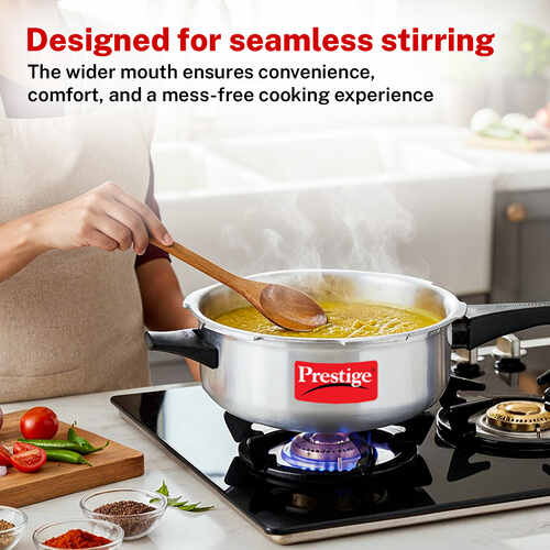 Prestige Popular Virgin Aluminium Senior Deep Pan Pressure Cooker, 6 L (Silver)