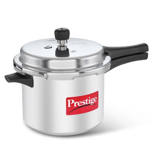 Prestige Popular Plus Virgin Aluminium Gas and Induction Compatible Pressure Cooker, 5 L (Silver)